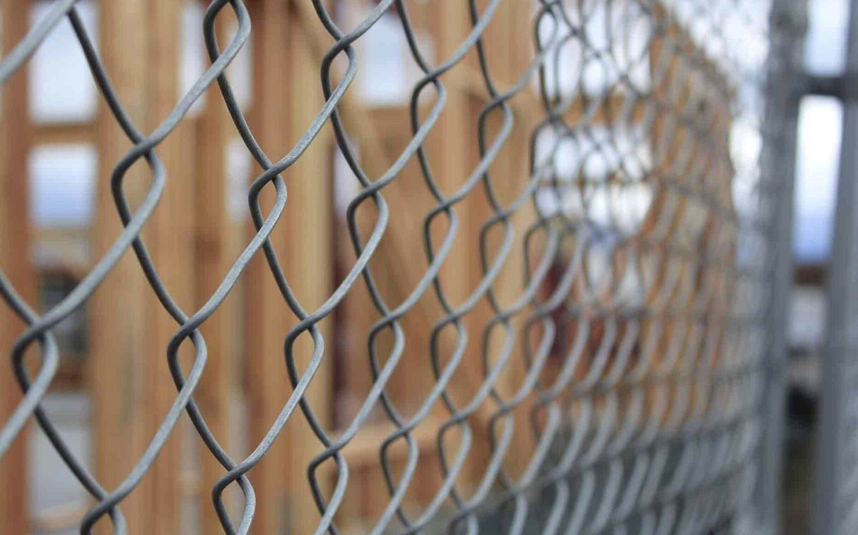 Close-up of chain-link fence mesh showing quality materials
